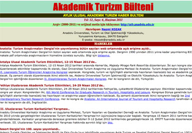 Akademik Turizm Bülteni’nin Haziran sayısı yayımlandı...