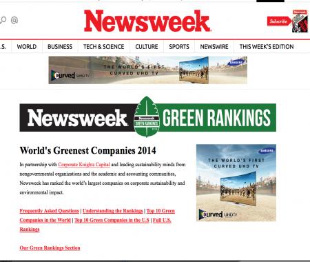 Ecolab Newsweek’in yayımladığı Dünyanın En Yeşil Şirketler Listesinde