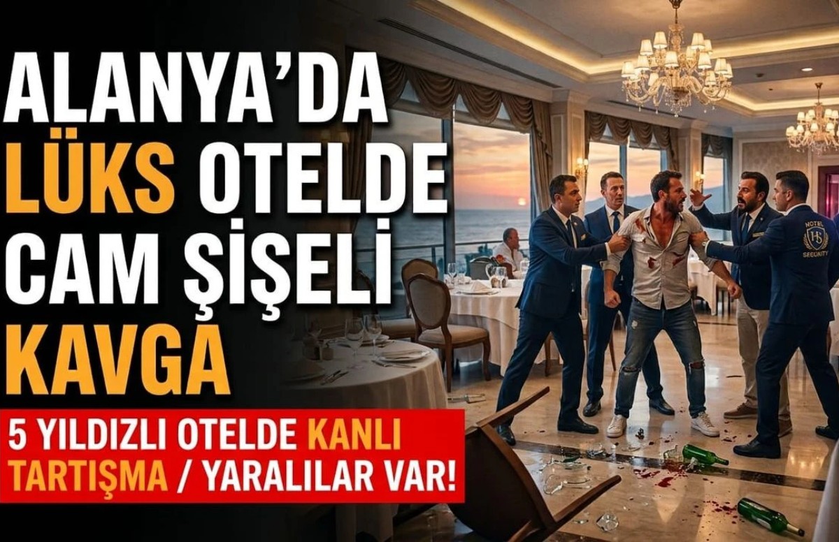 Alanya’da 5 yıldızlı lüks otelde cam şişeli kavga