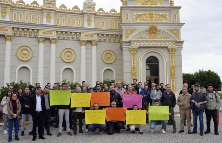 Mardan Palace'ın alacaklı işçileri eylem yaptı