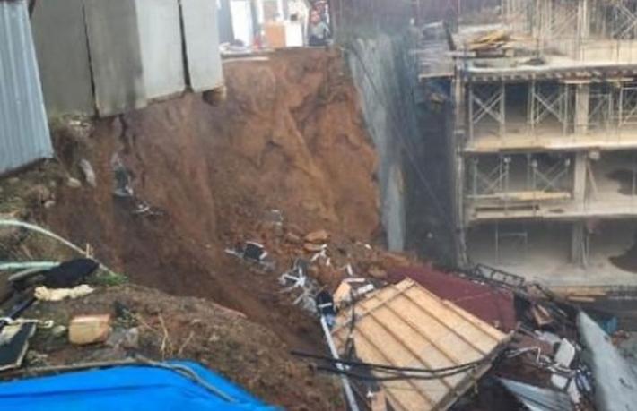 Tahincioğlu'nun otel inşaatında göçük