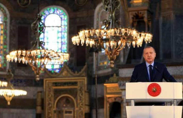 Erdoğan'ın Ayasofya çıkışına dünyadan tepki