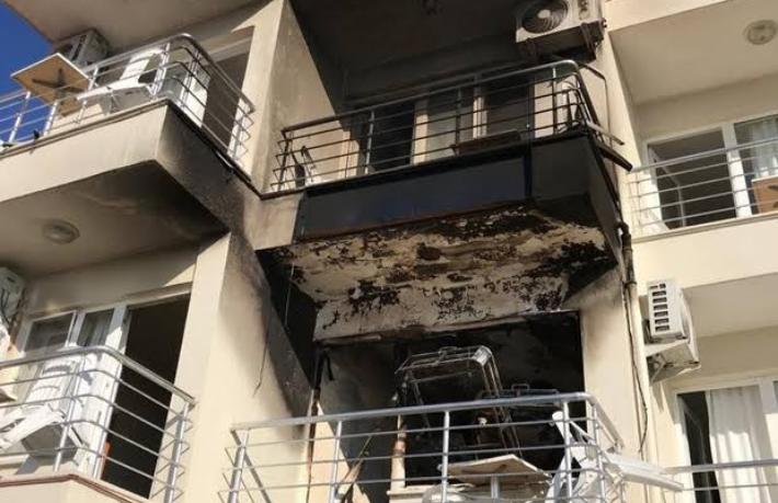 Otel müşterisi kaldığı odayı yaktı