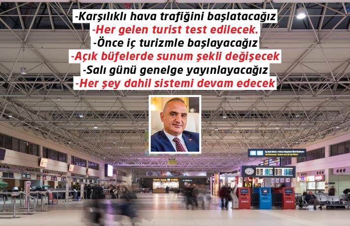 Bakan Ersoy: Her gelen turiste korona testi yapacağız