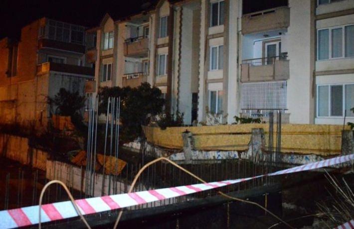 İnşaat halindeki otelin istinat duvarı çöktü