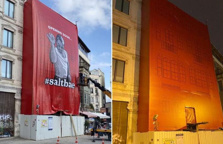 Tarihi binadaki ‘Nusret’ resmi kaldırıldı