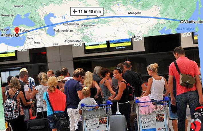 Türkiye’ye tatil uğruna 11 saat uçtu