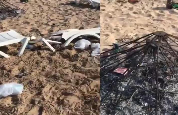Bozcaada'da kaydedildi... İsyan ettiren görüntü