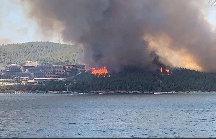 Bodrum’da yangın otellere kadar ulaştı... Otel tahliye ediliyor