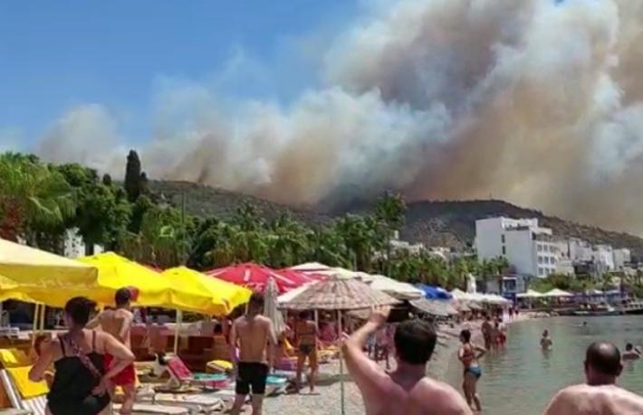 Bodrum'da yangın büyüdü... Oteller boşaltılıyor