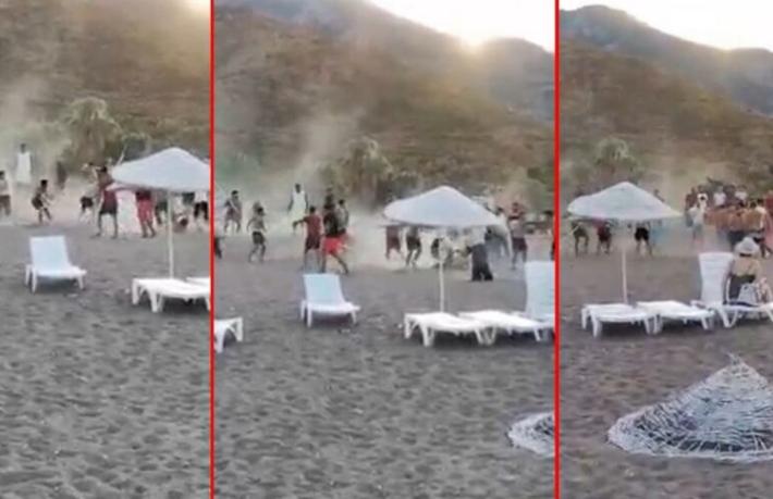 Tatilciler sahili terk etti... Adrasan sahilinde tekmeli sopalı kavga
