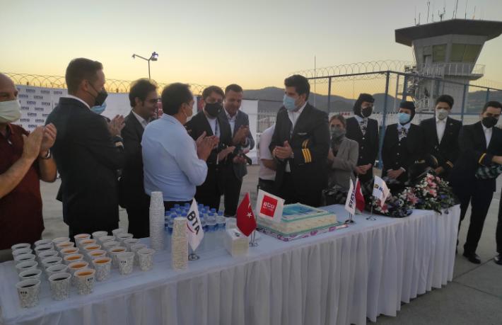 Alanya Kish Air’in ilk uçuşunu törenle karşıladı