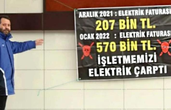 5 yıldızlı otelden 'İşletmemizi elektrik çarptı’ pankartı
