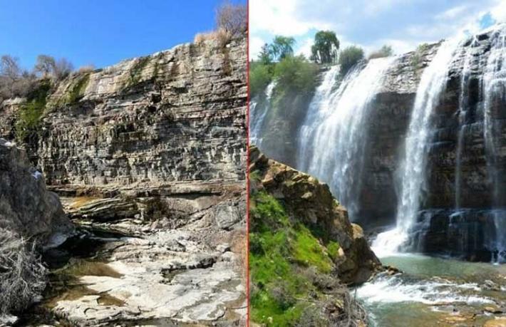 HES şirketi Tortum Şelalesi'nin suyunu kesti
