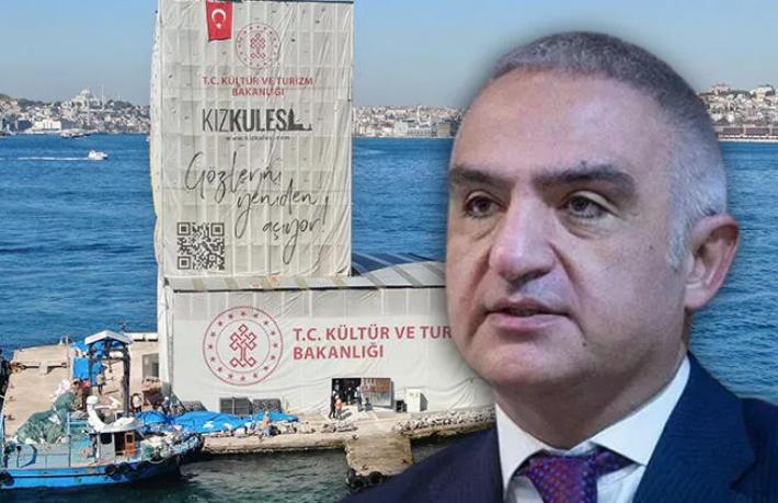 Bakan Ersoy Kız Kulesi'ni inceledi... Açılış tarihini açıkladı