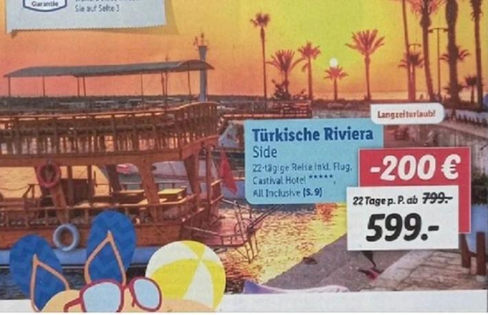 Lidl’in 599 Euroluk Side tatili kısa sürede tükendi
