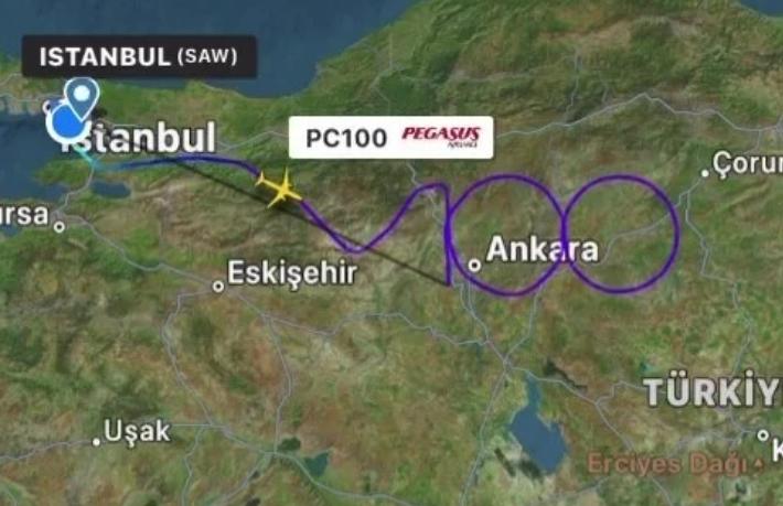 Havada 100 çizdi... Pegasus'un 100'üncü yıl logolu uçağından özel rota