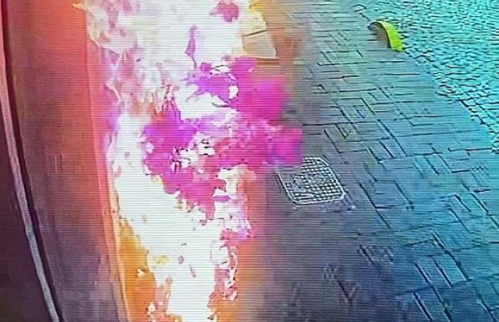 Suni çiçekleri koparırken oteli yaktı