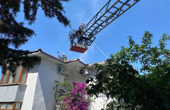 Fethiye'de korkutan otel yangını