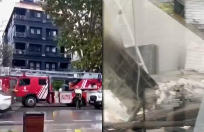 Kadıköy'de otel tadilatında kaza