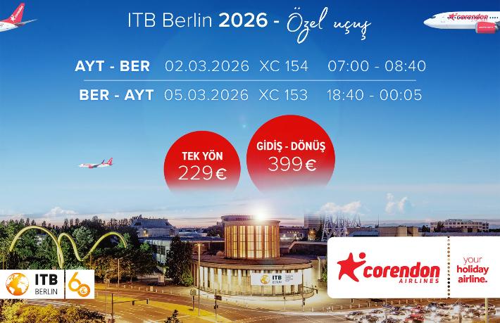 Corendon’dan ITB Berlin’e Antalya–Berlin uçuşu