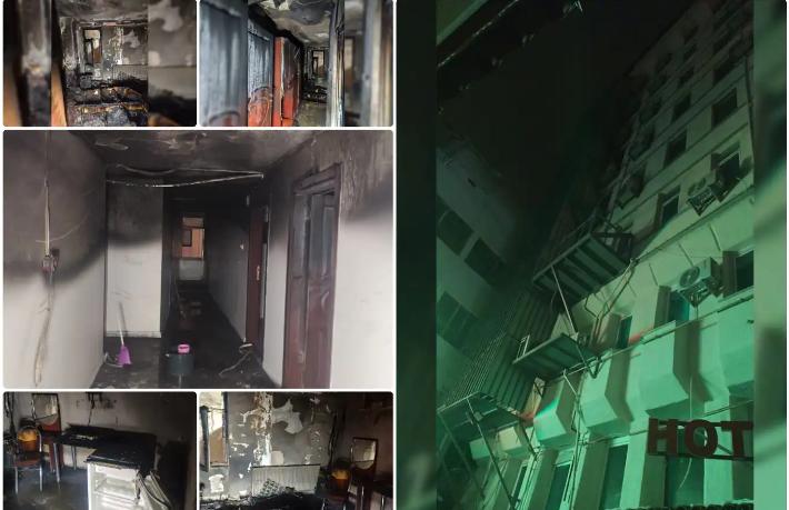 Diyarbakır'da otel yangını... 10 kişi dumandan etkilendi