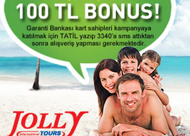 Jolly Tur’dan bol Bonus’lu tatiller...