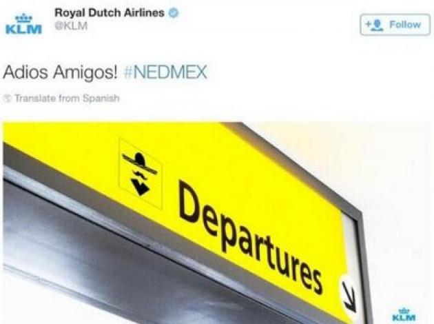 KLM'den skandal tweet