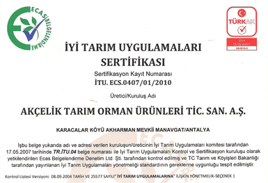 Club Nena, "İyi Tarım Uygulamaları Sertifikası" aldı...