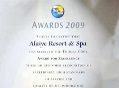Thomas Cook'un '2009 Mükemmellik Ödülü', bir Türk oteline...