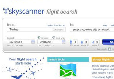 Skyscanner'da en çok aranan 8. ülkeyiz...