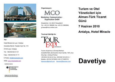 Tourexpi,  'Türk-Alman Ticaret Günü' Antalya'da yapılacak...