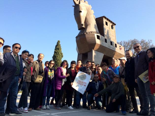 Çinli turistlerden 'Troia 2018’e destek