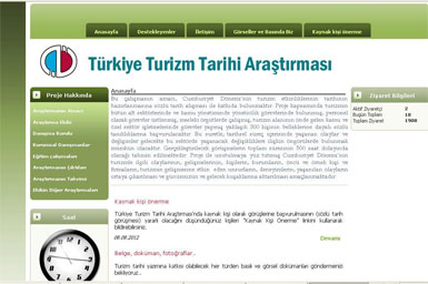 Türkiye Turizm Tarihi Araştırması başladı...